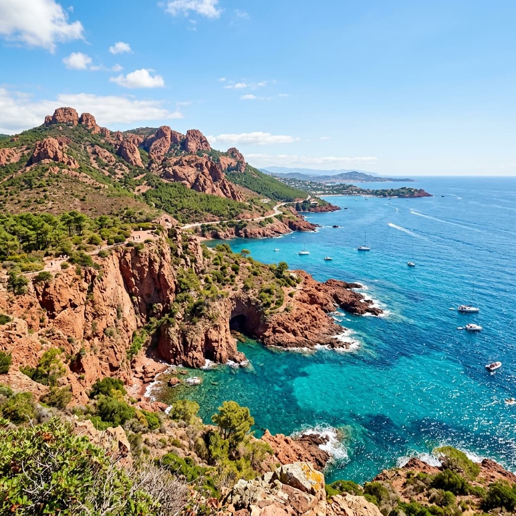 Cap Estérel — roches rouges et Méditerranée