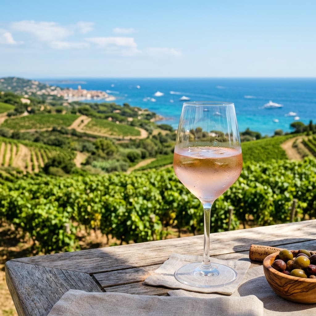 Dégustation de vin rosé dans le Golfe de Saint-Tropez