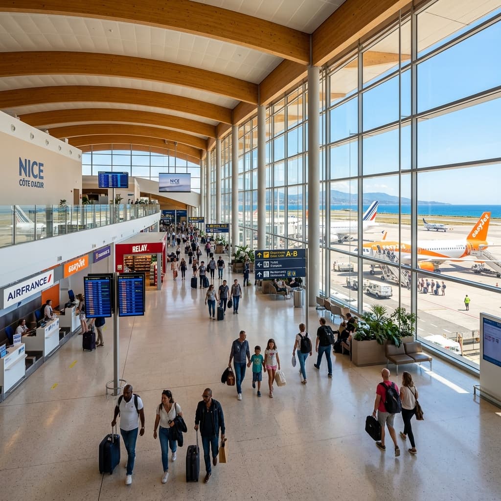 Nice Airport Terminal 1 & 2 private transfer chauffeur welcome area