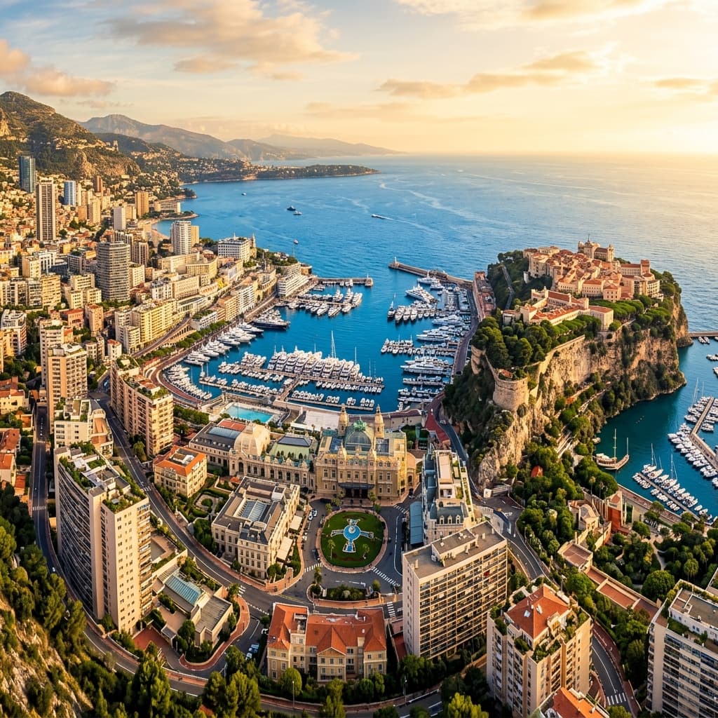 Vue panoramique de Monaco et du Port Hercule pendant le Monaco Yacht Show