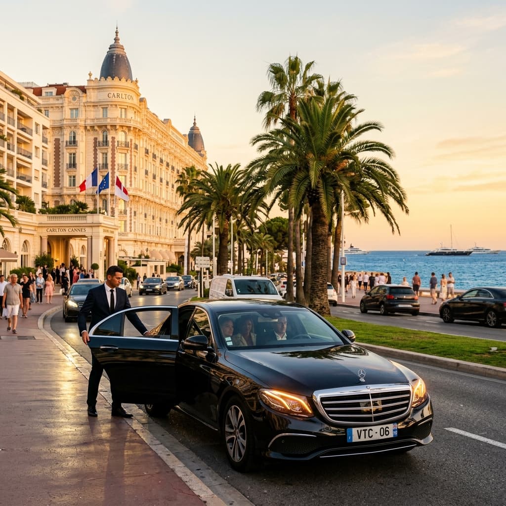 Service de transport VIP VTC pour le MIPIM devant le Palais des Festivals de Cannes